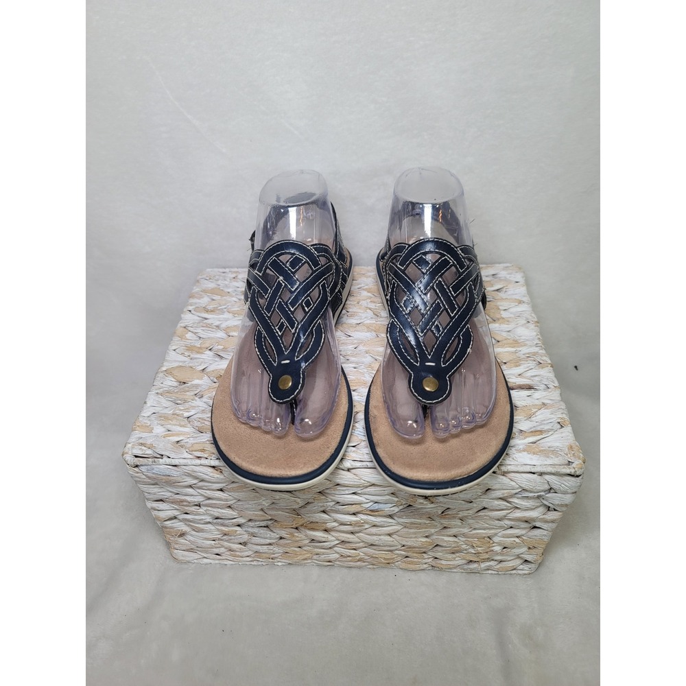 Bohemian Y2K Braided Thong Sandals Slingback Flats Black Resort Vaca‎ Size 7.5